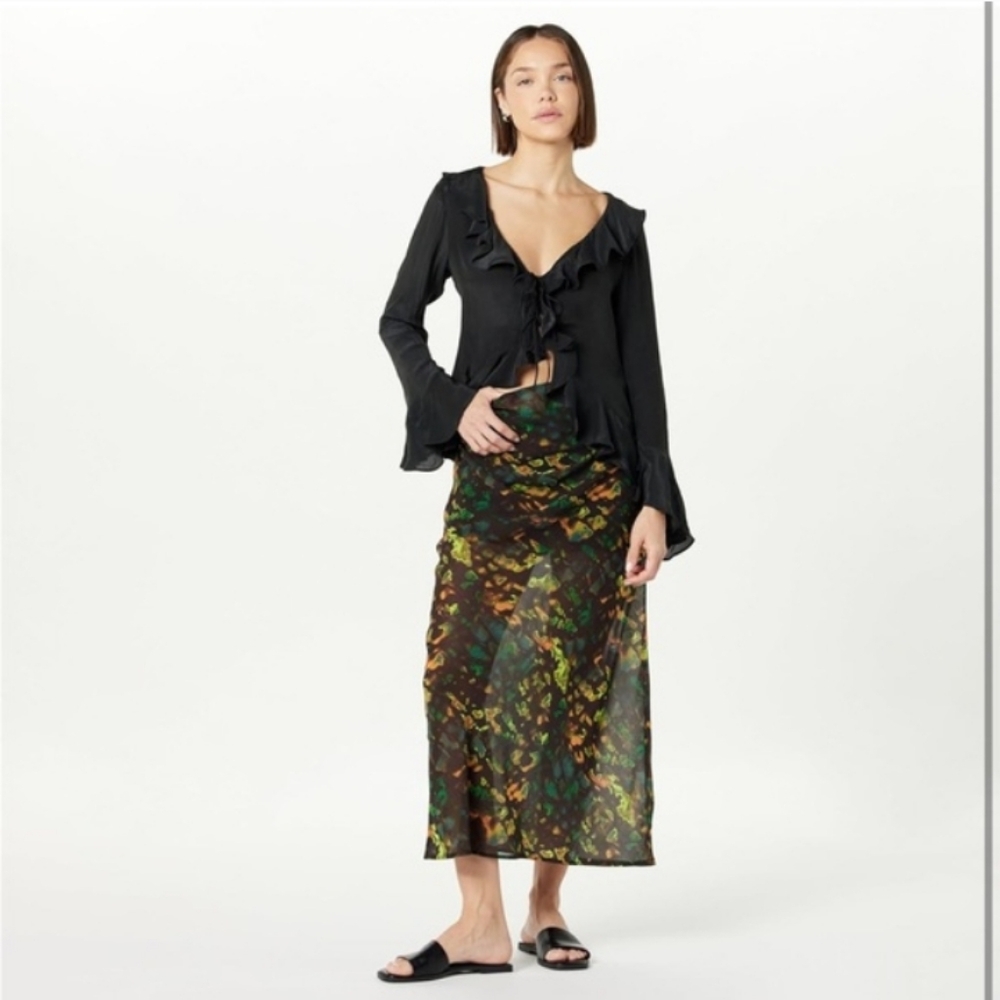 The Drop Sheer Low Slung Multi Color Skirt With Mini Slip Size 3X NWT - Picture 4 of 6